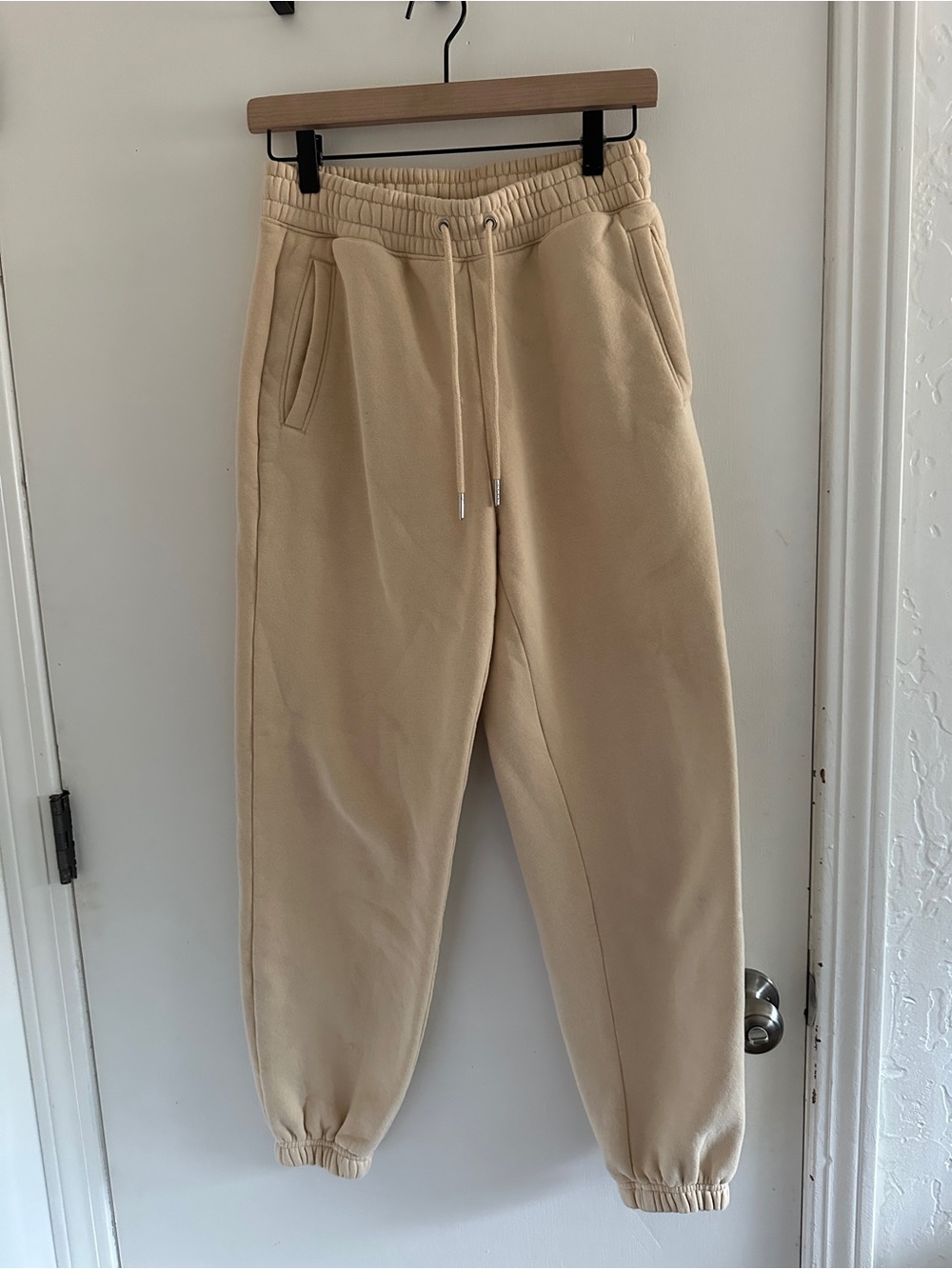 Abercrombie & Fitch Women's Butter Yellow Drawstring Joggers